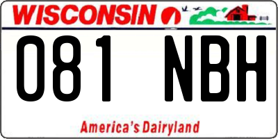 WI license plate 081NBH