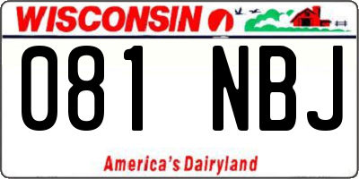 WI license plate 081NBJ