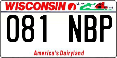 WI license plate 081NBP