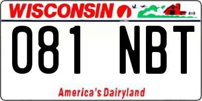 WI license plate 081NBT