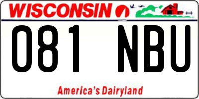 WI license plate 081NBU