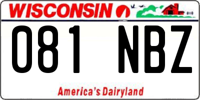 WI license plate 081NBZ