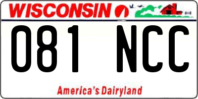 WI license plate 081NCC
