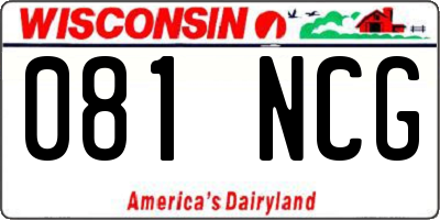 WI license plate 081NCG