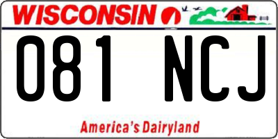WI license plate 081NCJ