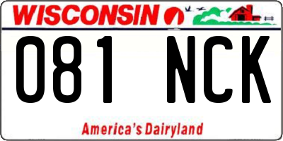 WI license plate 081NCK