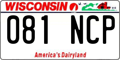 WI license plate 081NCP