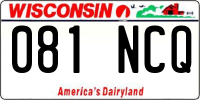 WI license plate 081NCQ