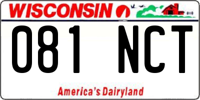 WI license plate 081NCT