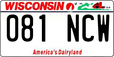 WI license plate 081NCW