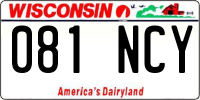 WI license plate 081NCY