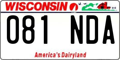 WI license plate 081NDA