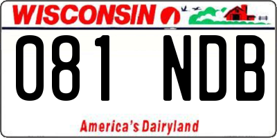 WI license plate 081NDB