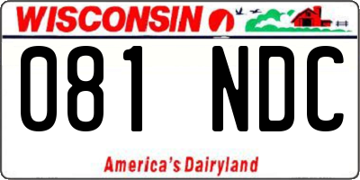 WI license plate 081NDC