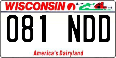 WI license plate 081NDD