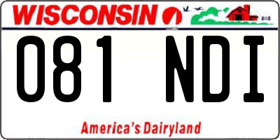 WI license plate 081NDI