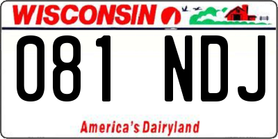 WI license plate 081NDJ