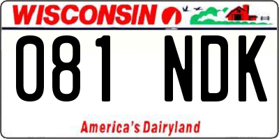 WI license plate 081NDK
