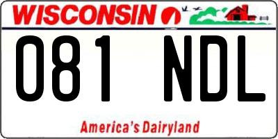 WI license plate 081NDL
