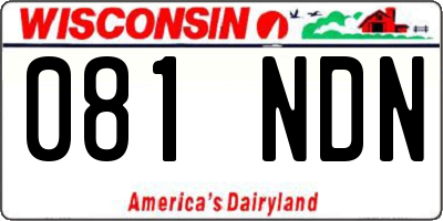 WI license plate 081NDN
