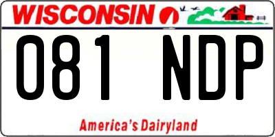 WI license plate 081NDP
