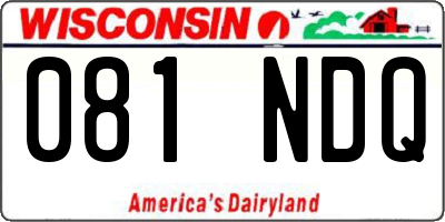WI license plate 081NDQ