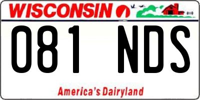 WI license plate 081NDS