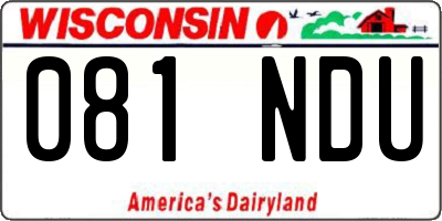 WI license plate 081NDU