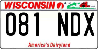 WI license plate 081NDX