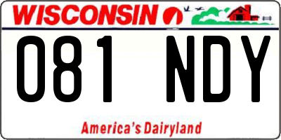 WI license plate 081NDY