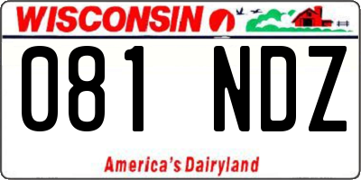 WI license plate 081NDZ