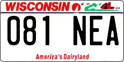 WI license plate 081NEA