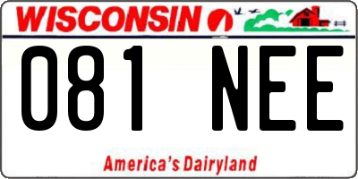 WI license plate 081NEE