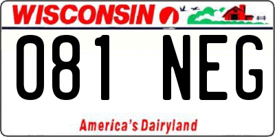 WI license plate 081NEG