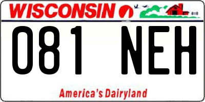 WI license plate 081NEH