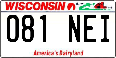 WI license plate 081NEI