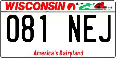 WI license plate 081NEJ