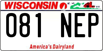 WI license plate 081NEP