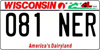 WI license plate 081NER