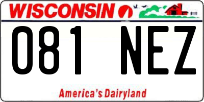 WI license plate 081NEZ