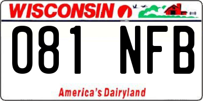WI license plate 081NFB