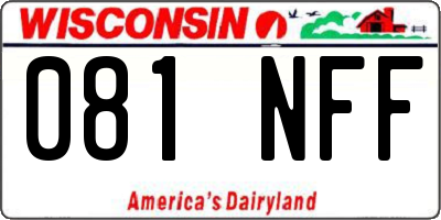 WI license plate 081NFF