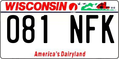 WI license plate 081NFK