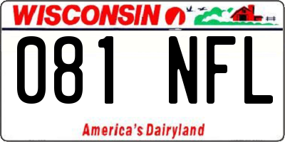 WI license plate 081NFL