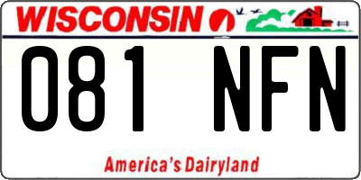 WI license plate 081NFN