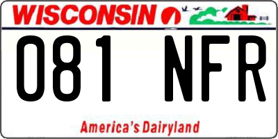 WI license plate 081NFR