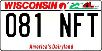 WI license plate 081NFT