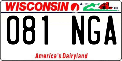 WI license plate 081NGA