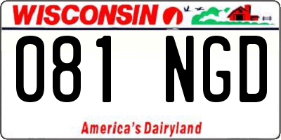 WI license plate 081NGD