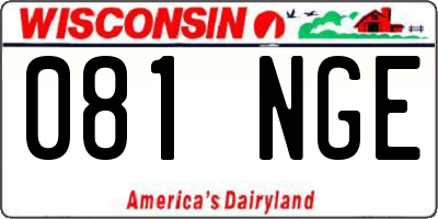 WI license plate 081NGE